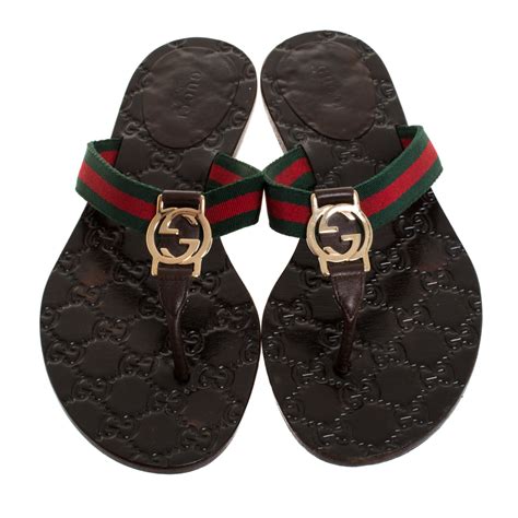 women's gucci gg web thong sandals|Gucci thong sandals women sale.